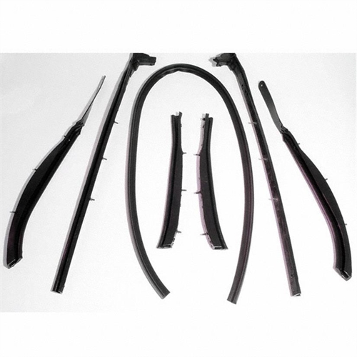 Convertible Top Roof Rail Kit. 7-Piece set includes all right and left side top rail seals and winds